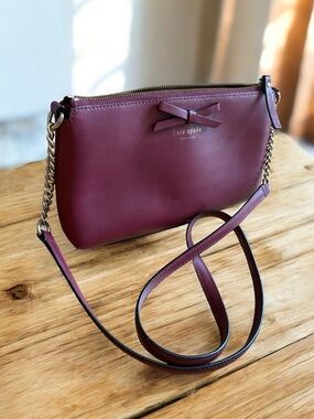 Kate Spade Smooth Black Cherry Sawyer Street Declan Handbag